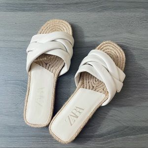 Zara genuine leather slides